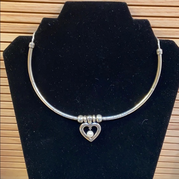 Brighton Jewelry - Vintage Brighton heart & pearl necklace GUC